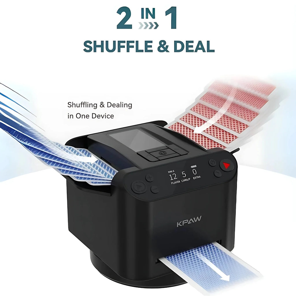 Automatic Card Shuffler & Dealer With 4 Card Drawing Remotes